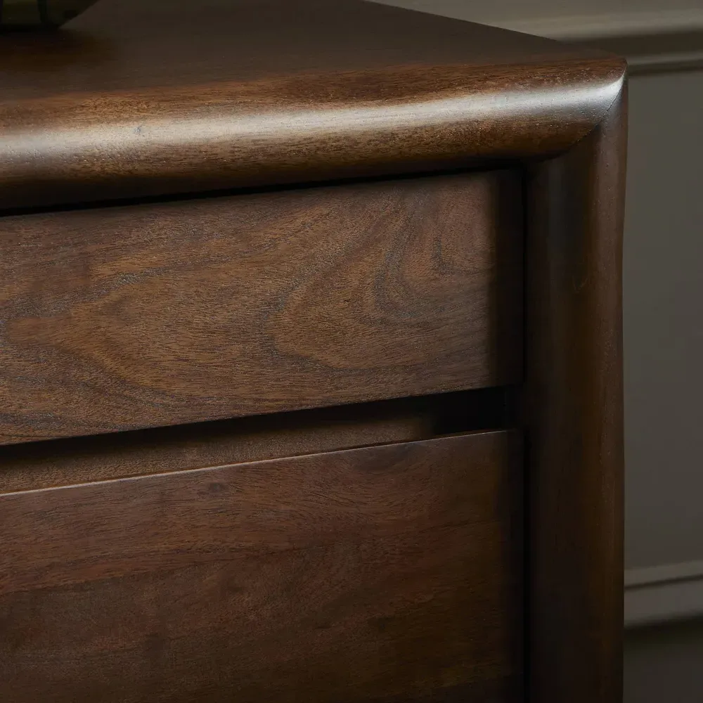 Malik Nightstand - Brown, Acacia Wood