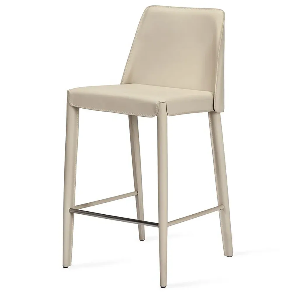 Malin Counter Stool - Beige, Leather