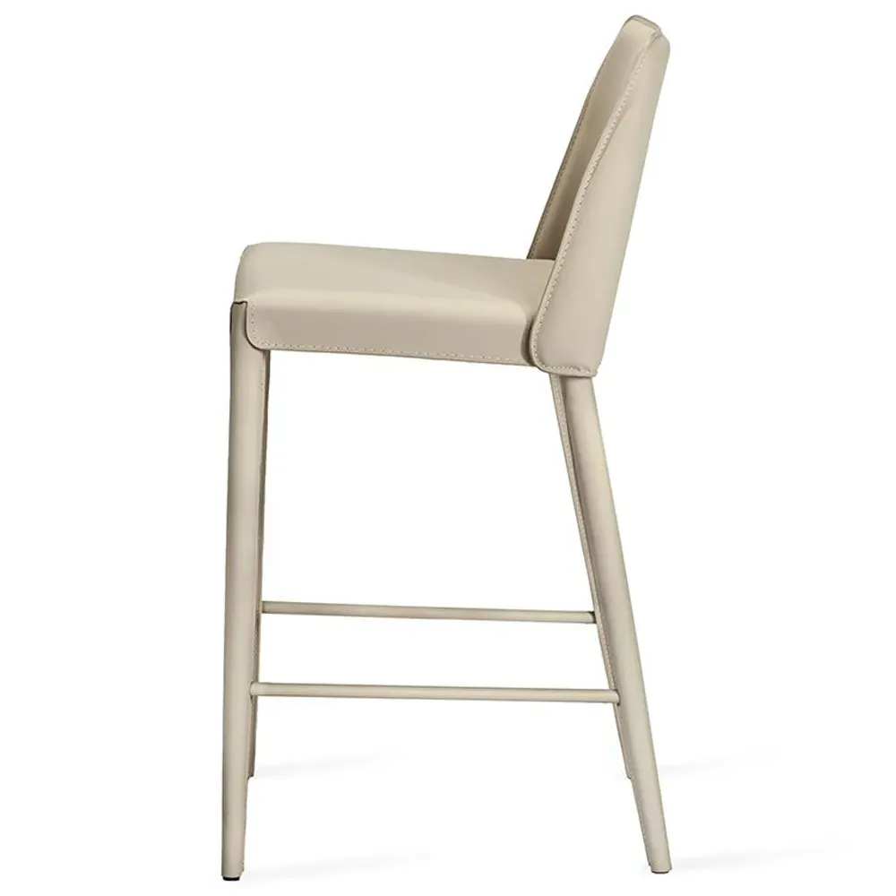 Malin Counter Stool - Beige, Leather