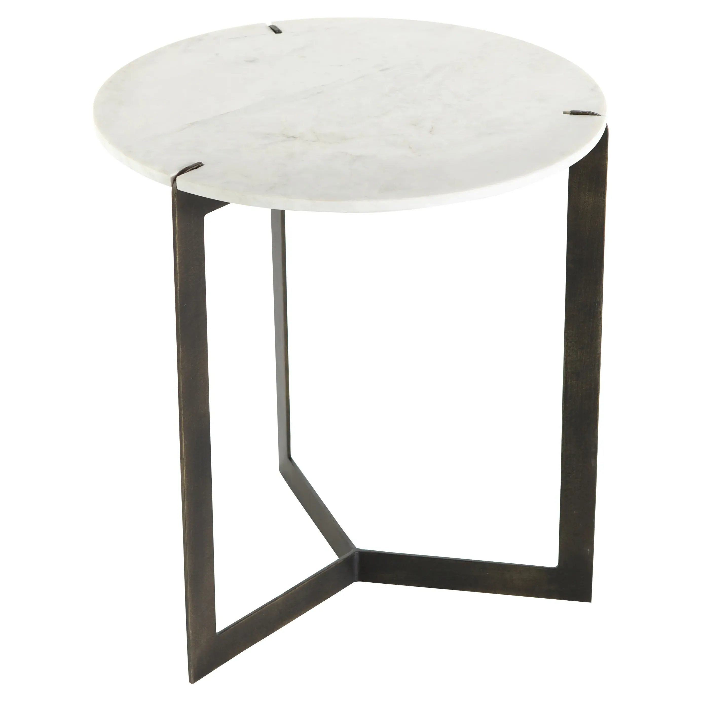 Malin Round End Table - White, Marble image
