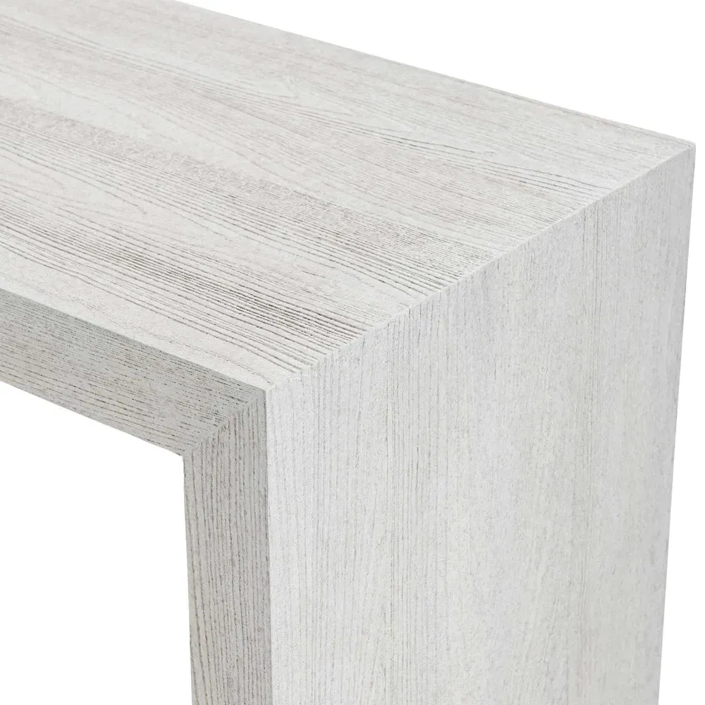 Mallie Rectangular Console Table - White, Ash Wood