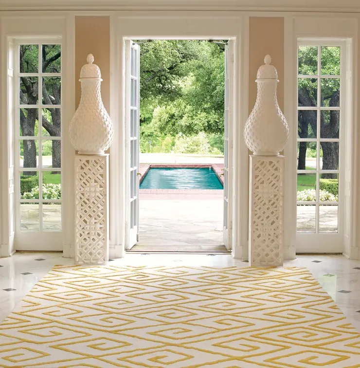 Mamounia Marble Fretwork Pedestal - White