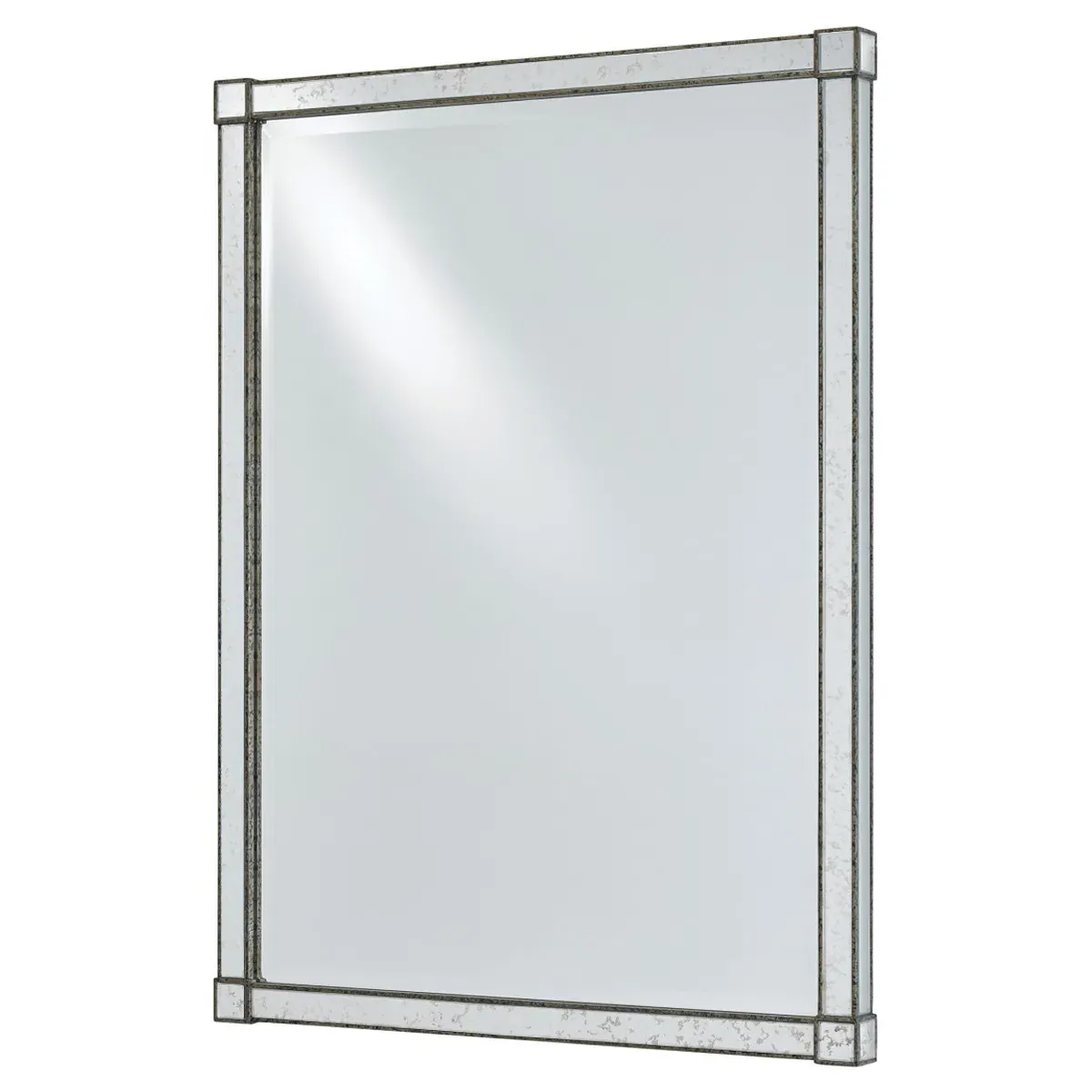 Manarah Rectangular Wall Mirror - Silver, Wood image