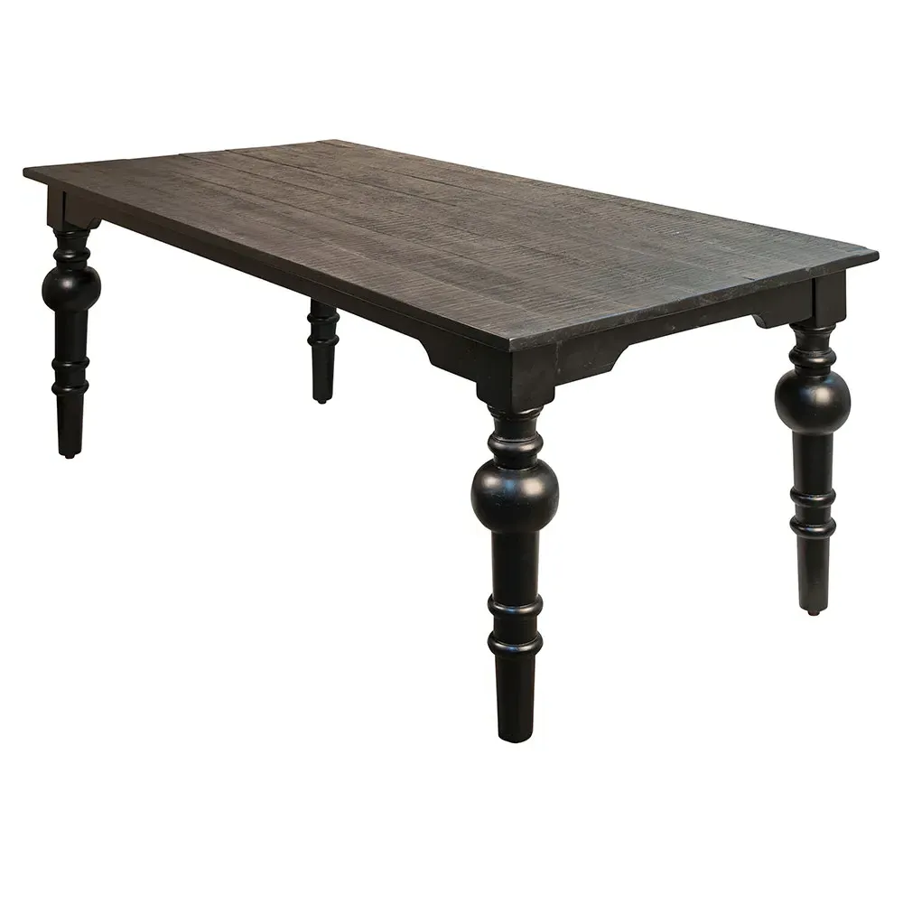 Manny Rectangular Dining Table - Black, Mango Wood