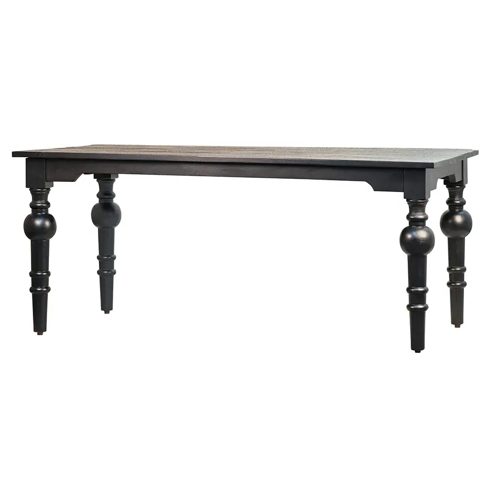 Manny Rectangular Dining Table - Black, Mango Wood image