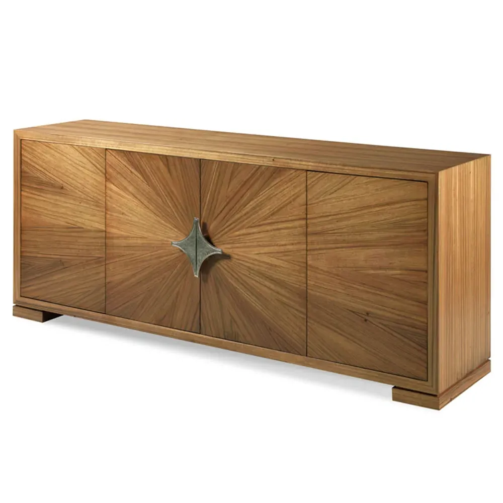 Manobo Sunburst Media Cabinet - Brown, Wood