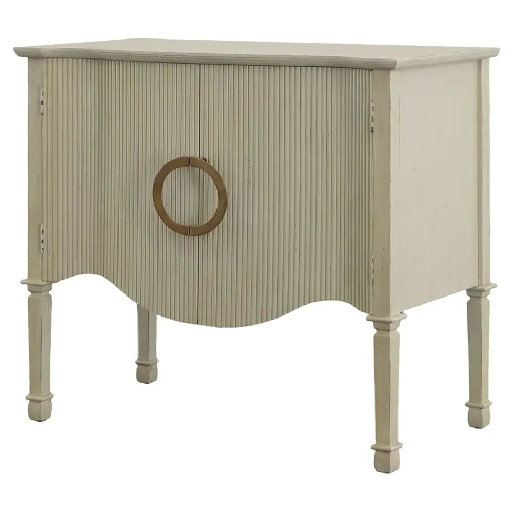 Manon French Country Compact Sideboard - Distressed Cream, Mahogany