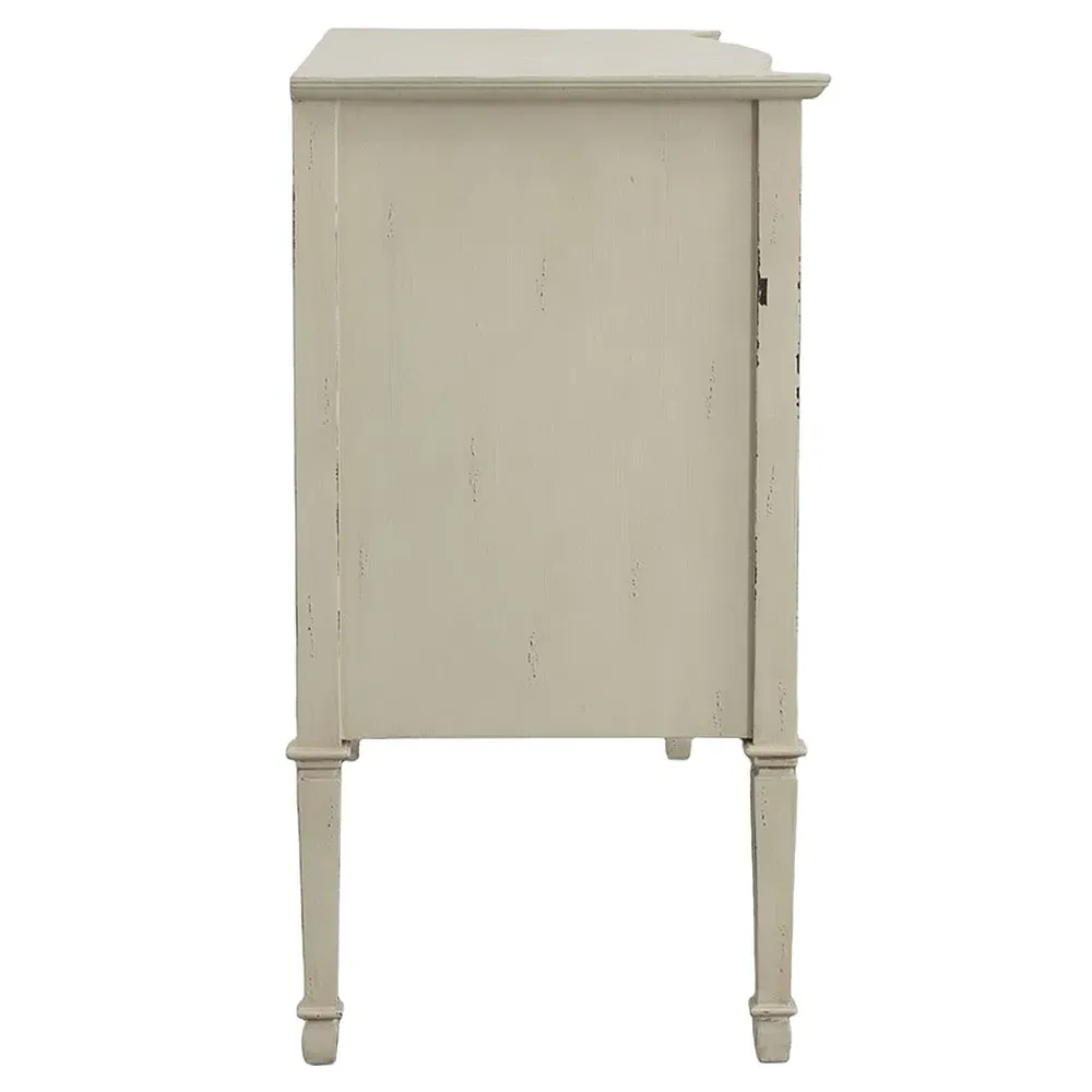 Manon French Country Sideboard - Distressed Cream, Mahogany