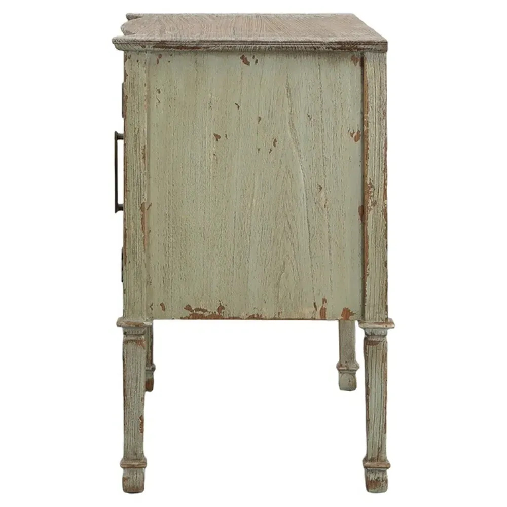 Manon Sideboard with Storage - Distressed Grey, Mahogany