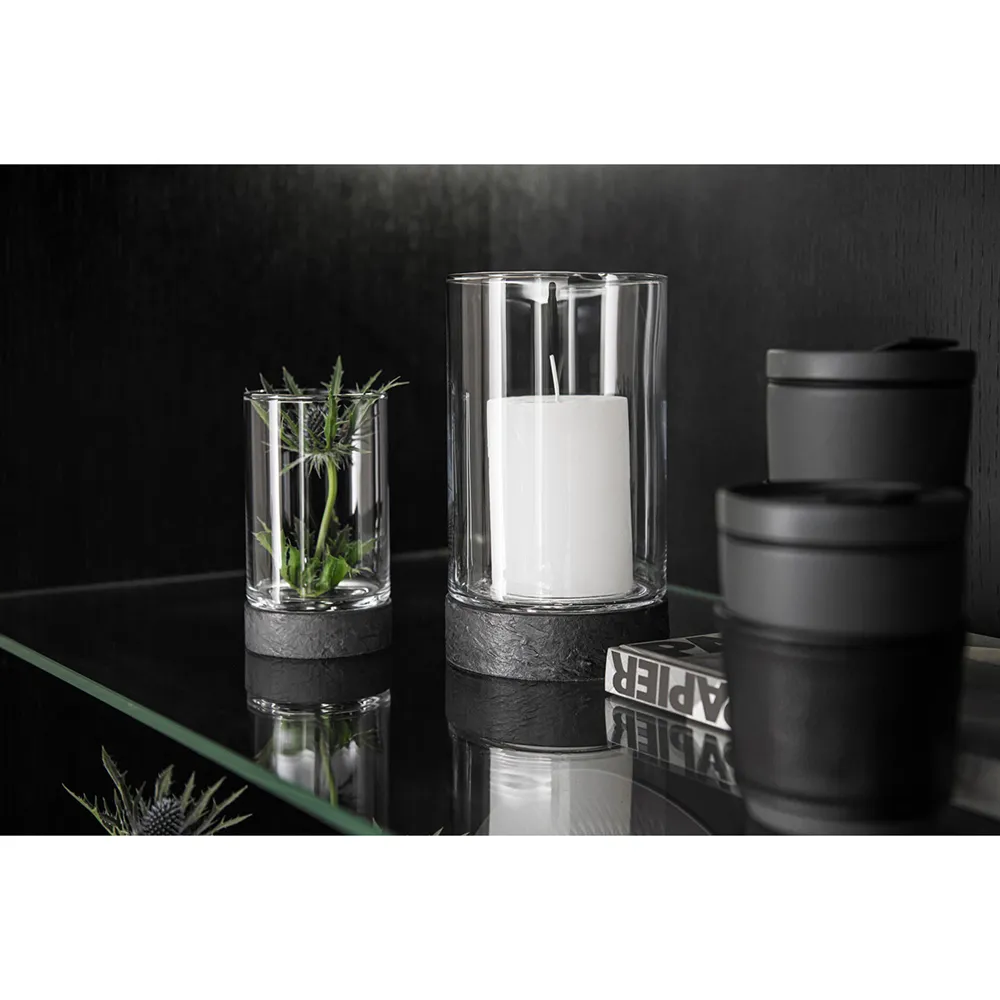 Manufacture Rock Large Hurricane Candleholder - Clear, Glass