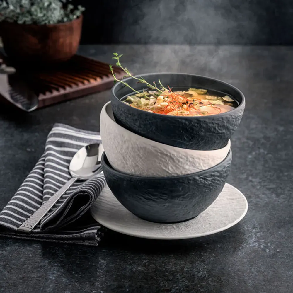 Manufacture Rock Rice Bowl - Black, Porcelain