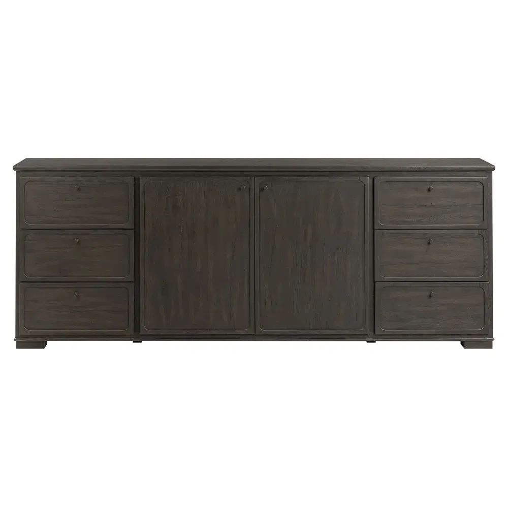 Manvel Media Cabinet - Smoked Black, Oak