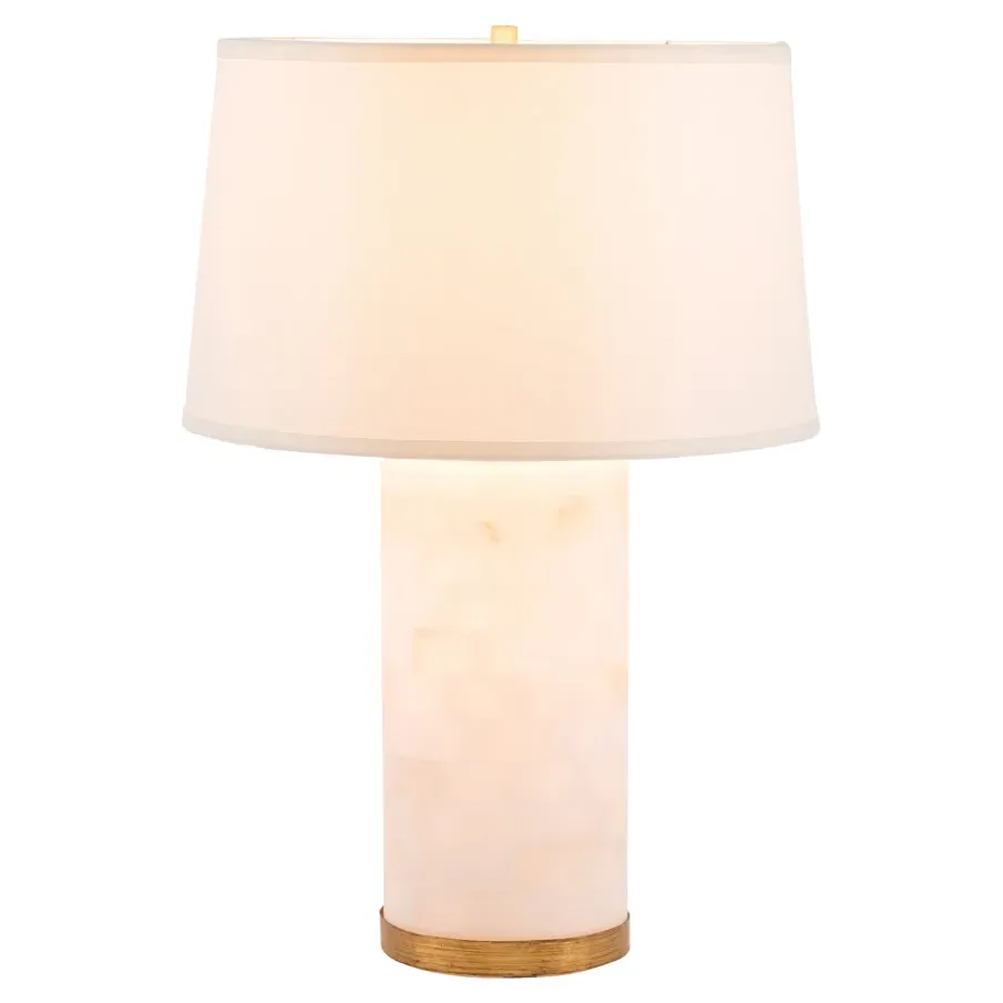 Maple Alabaster Table Lamp - White, Gold