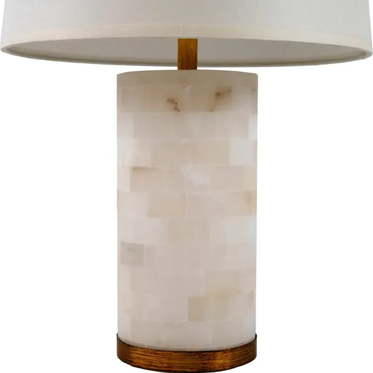 Maple Alabaster Table Lamp - White, Gold