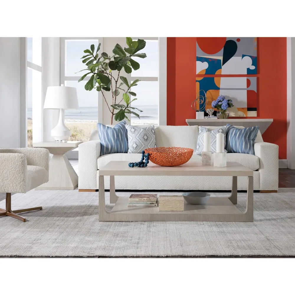 Mar Monte Oak Marble Coffee Table - Beige