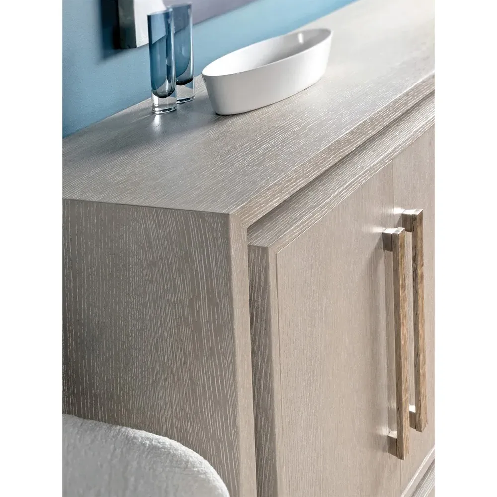 Mar Monte Oak Marble Media Console 98" - Beige