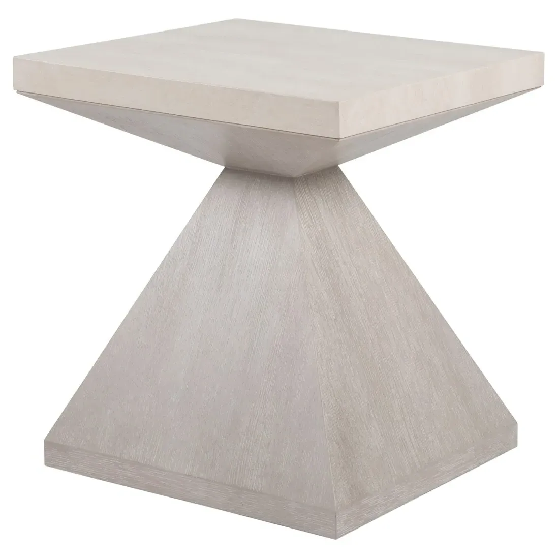 Mar Monte Oak Marble Side Table - Beige