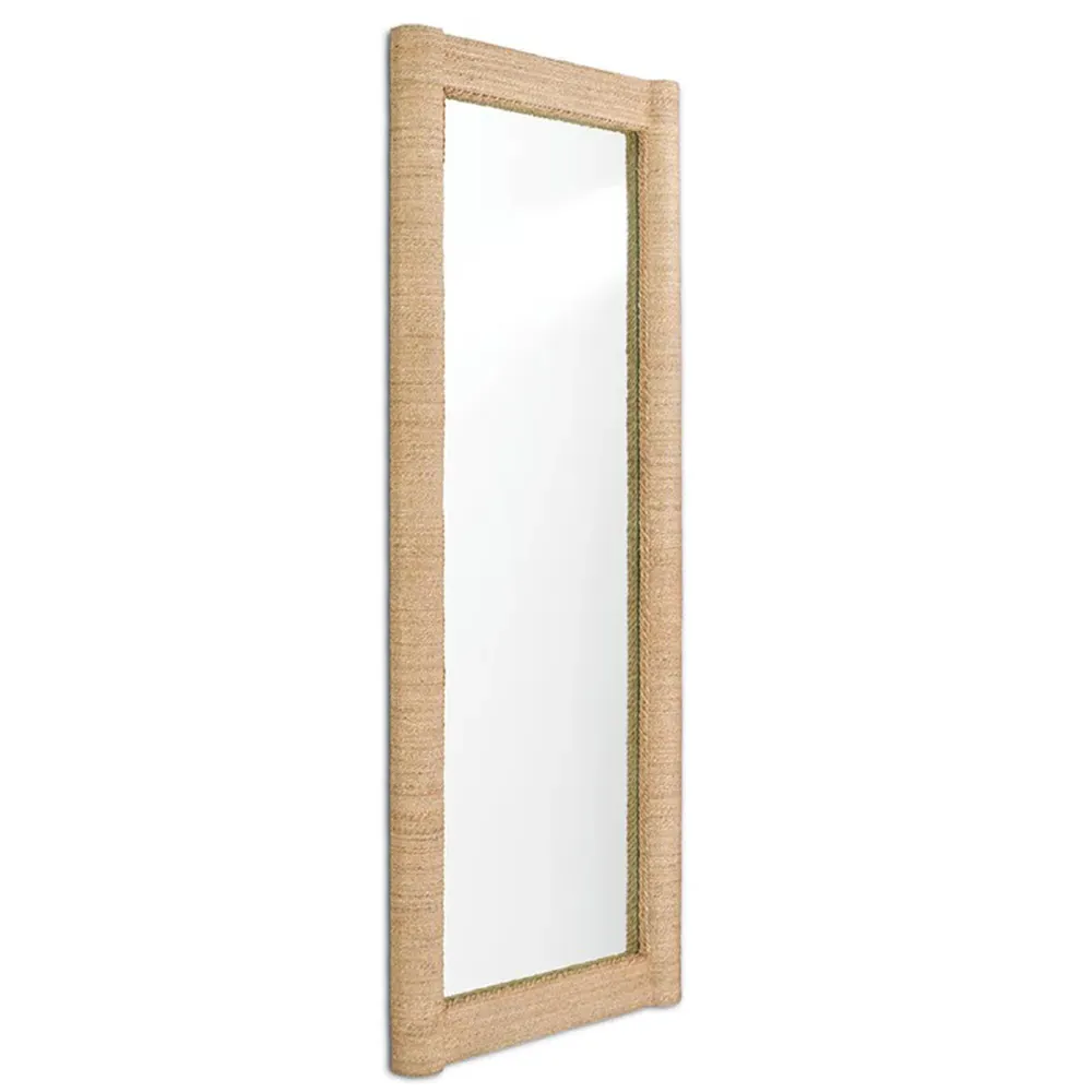 Mara Floor Mirror - Brown, Abaca Rope