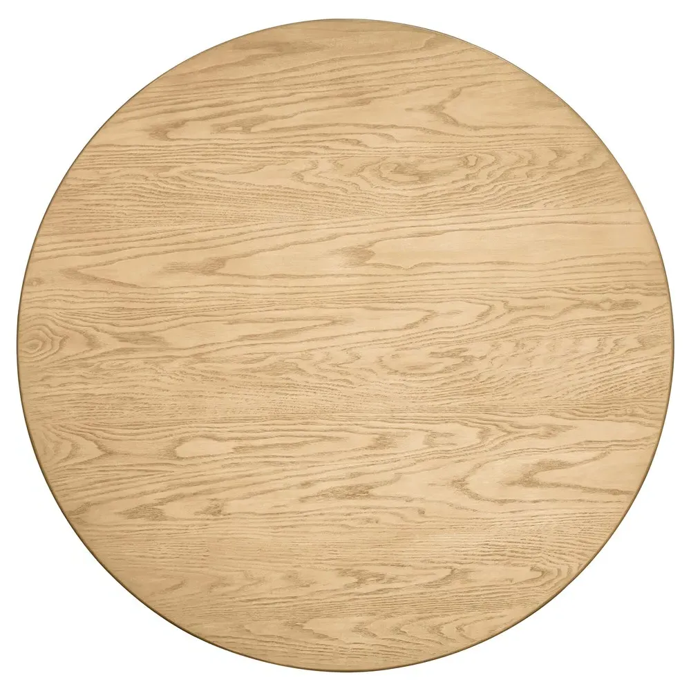 Marben Round Pedestal Dining Table - Tan, Wood
