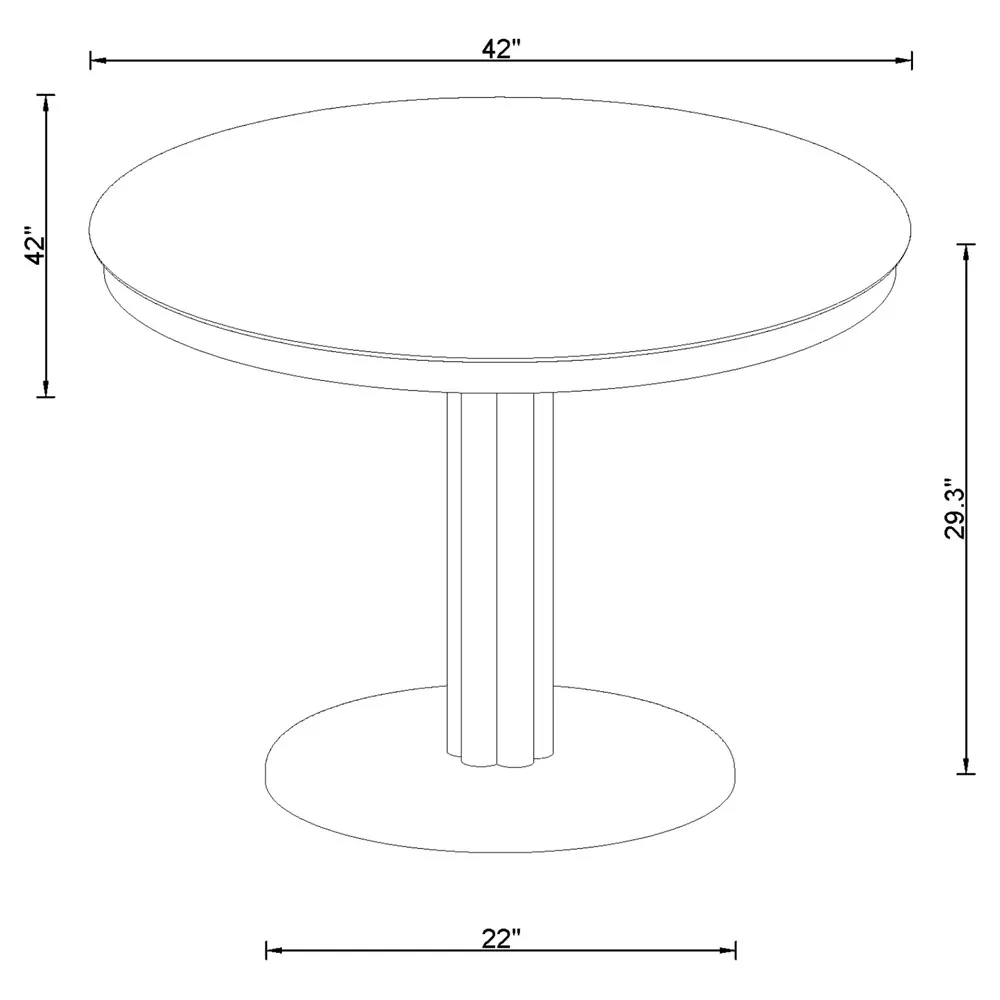 Marben Round Pedestal Dining Table - Tan, Wood