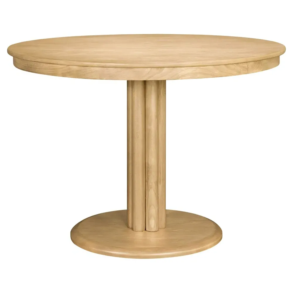 Marben Round Pedestal Dining Table - Tan, Wood