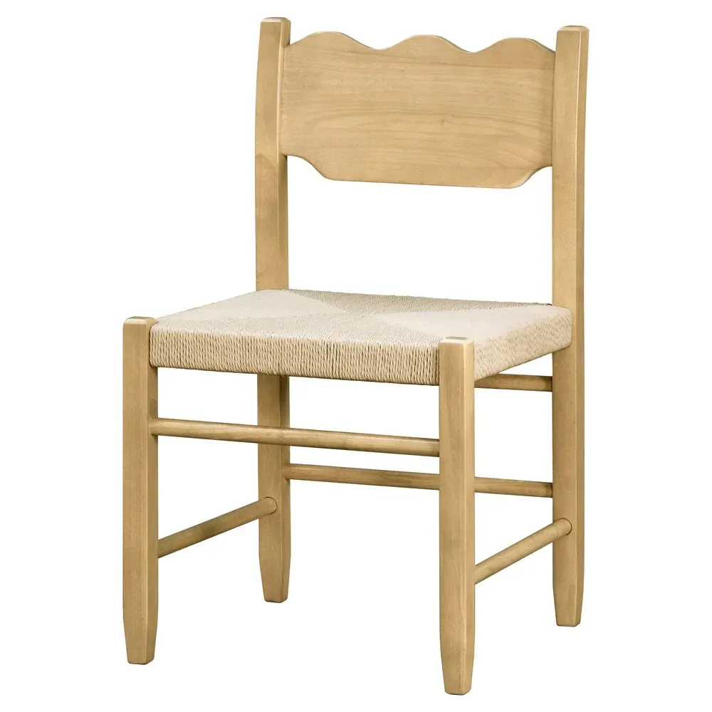 Marben Woven Rope Dining Chair - Tan, Wood