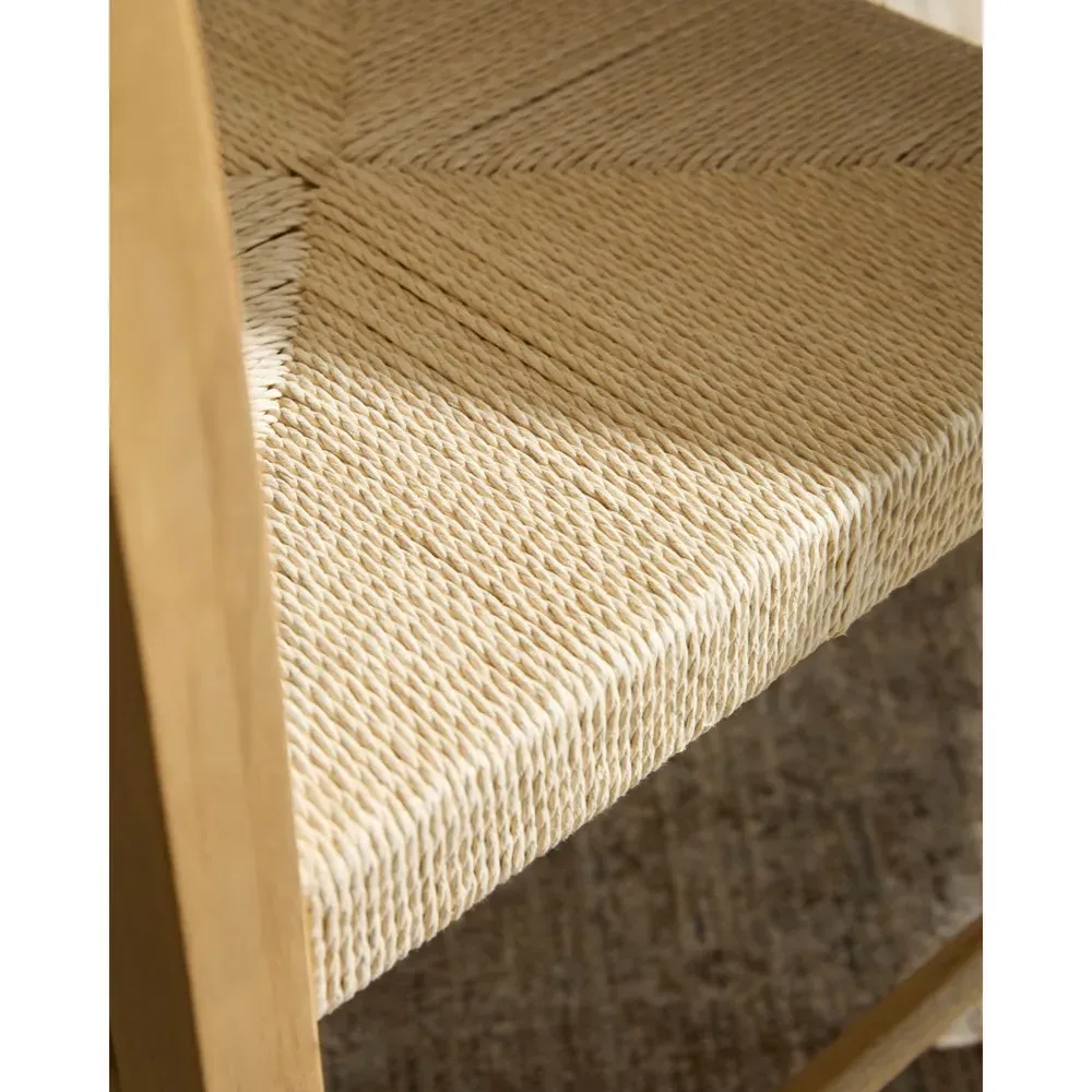 Marben Woven Rope Dining Chair - Tan, Wood