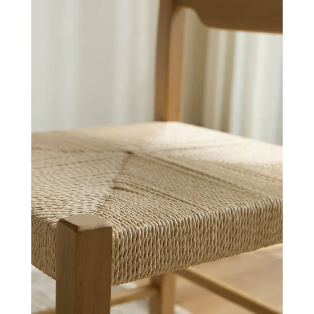 Marben Woven Rope Dining Chair - Tan, Wood