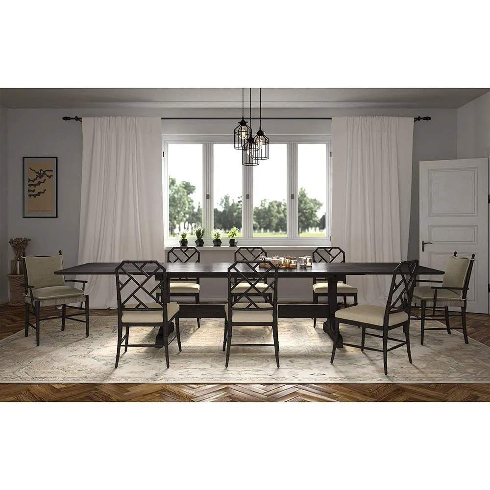 Marceau Extendable Dining Table - Ebonized Black, Ash Wood