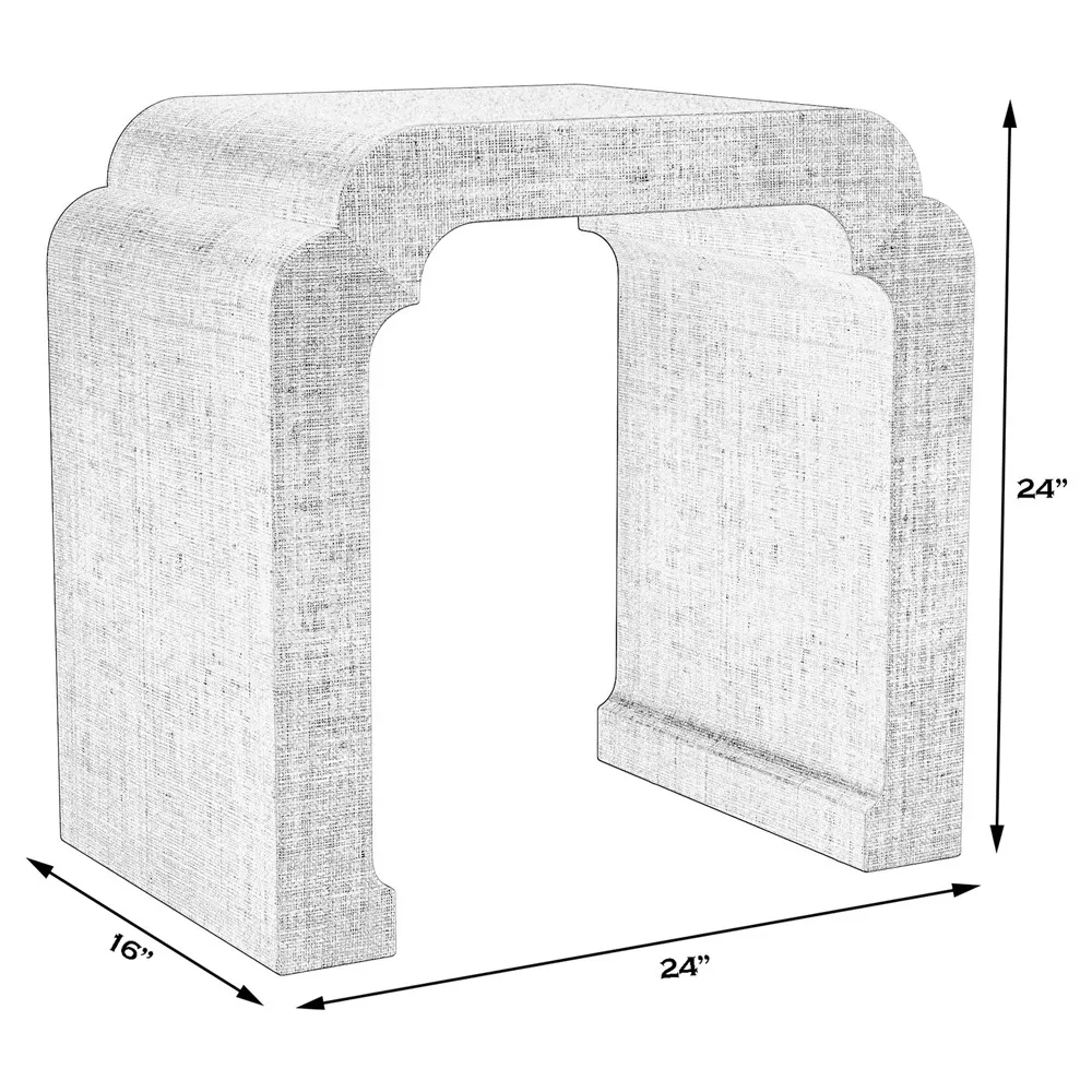 Marcela Side Table - Brown, Raffia