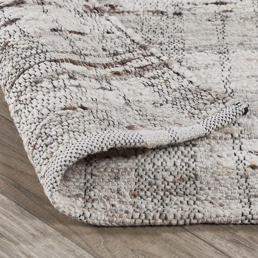 Marcelino Distressed Stripe Rug - Black, Wool