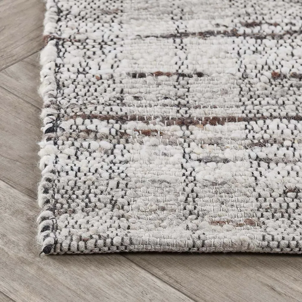 Marcelino Distressed Stripe Rug - Black, Wool