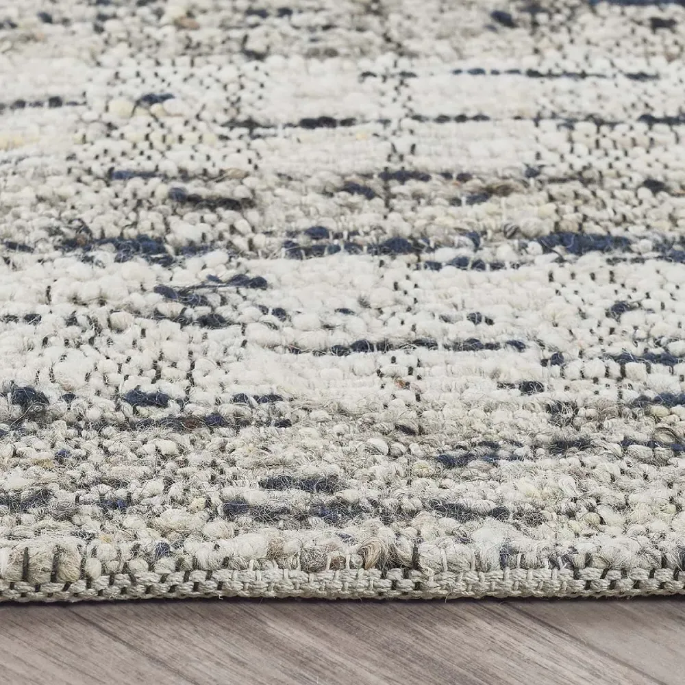 Marcelino Distressed Stripe Rug - Blue, Wool