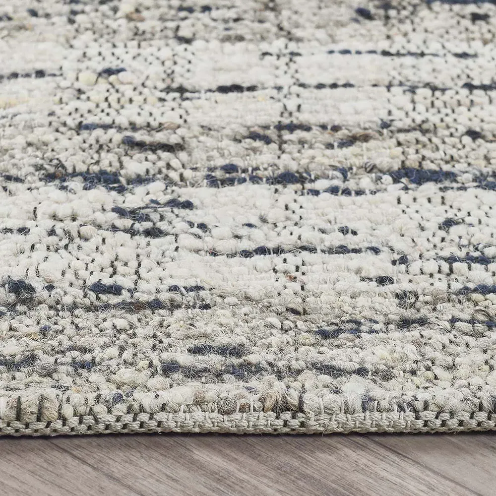 Marcelino Distressed Stripe Rug - Blue, Wool