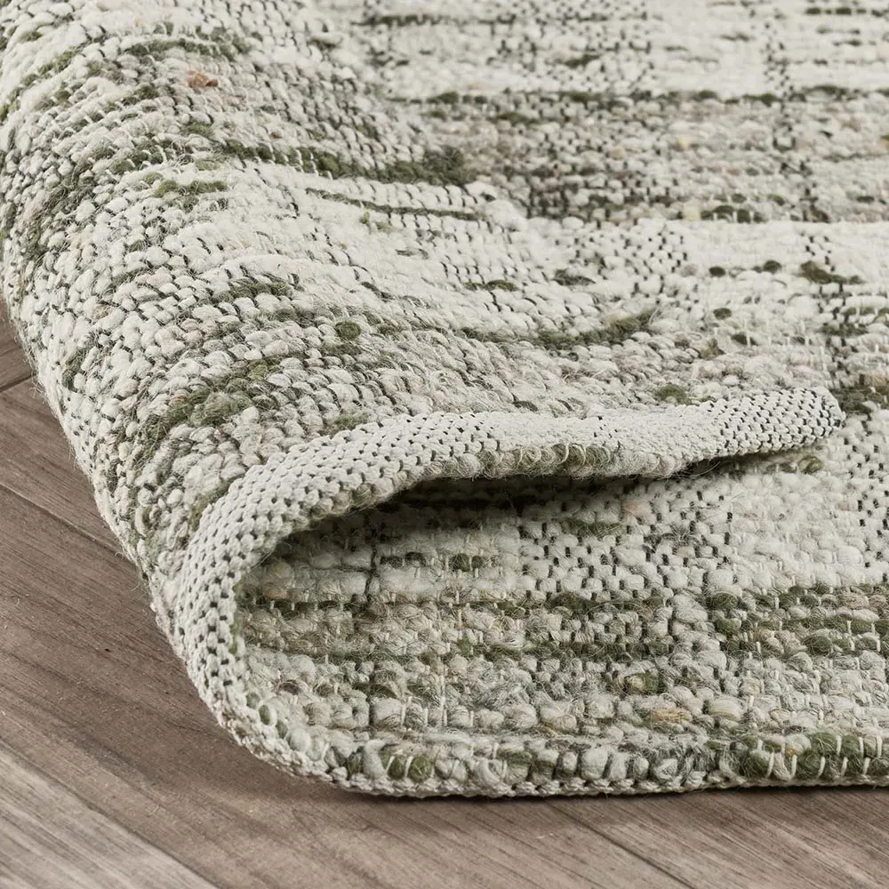 Marcelino Distressed Stripe Rug - Green, Wool