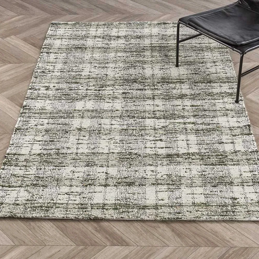 Marcelino Distressed Stripe Rug - Green, Wool