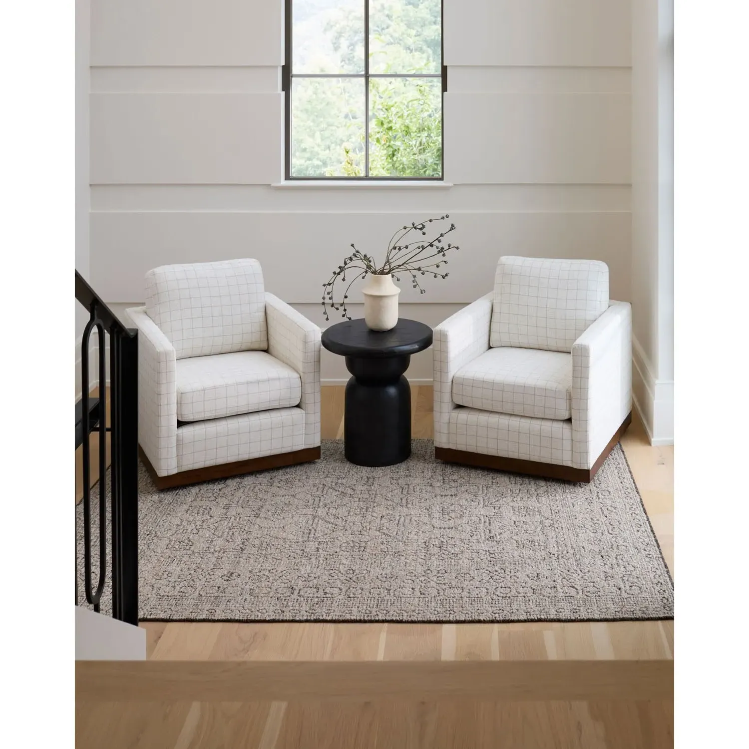 Marcelline Patterned Rug - Taupe, Wool