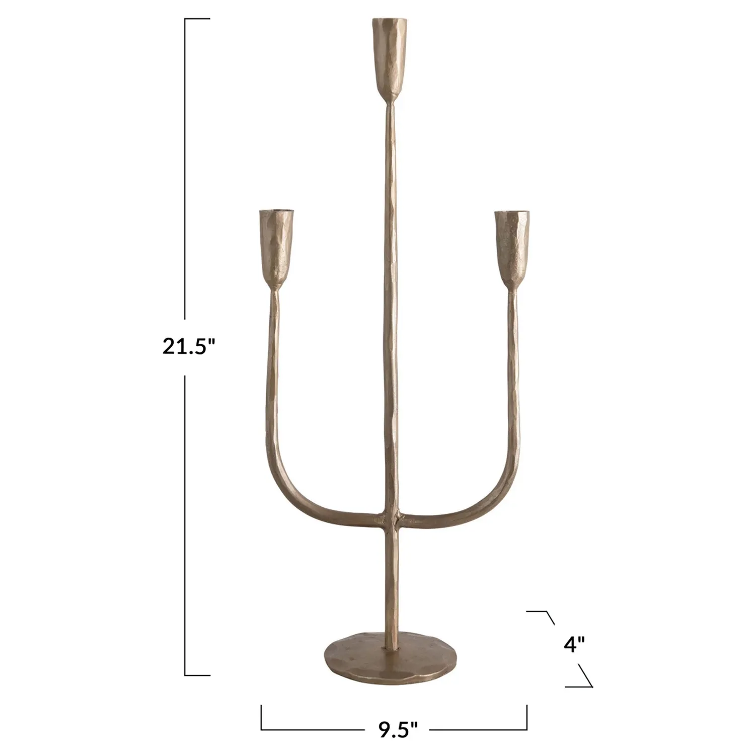 Marcello Iron Candelabra - Antique Brass