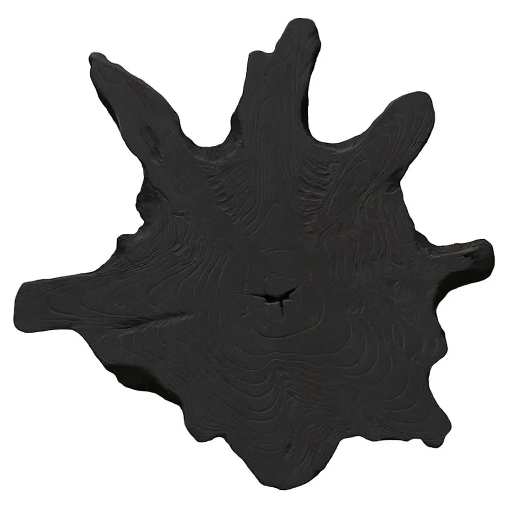 Marcello Slice Wall Sculpture - Black, Teak Wood image
