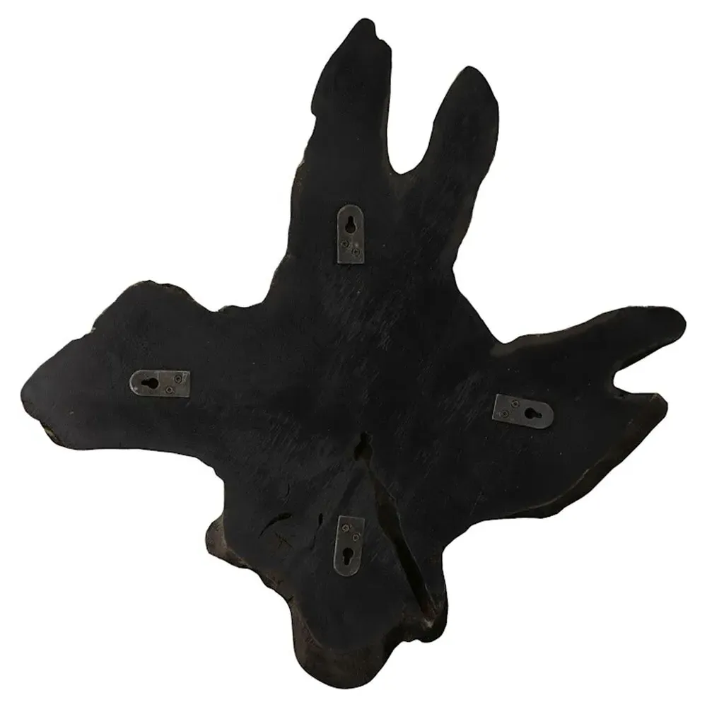 Marcello Slice Wall Sculpture - Dark Grey, Teak Wood