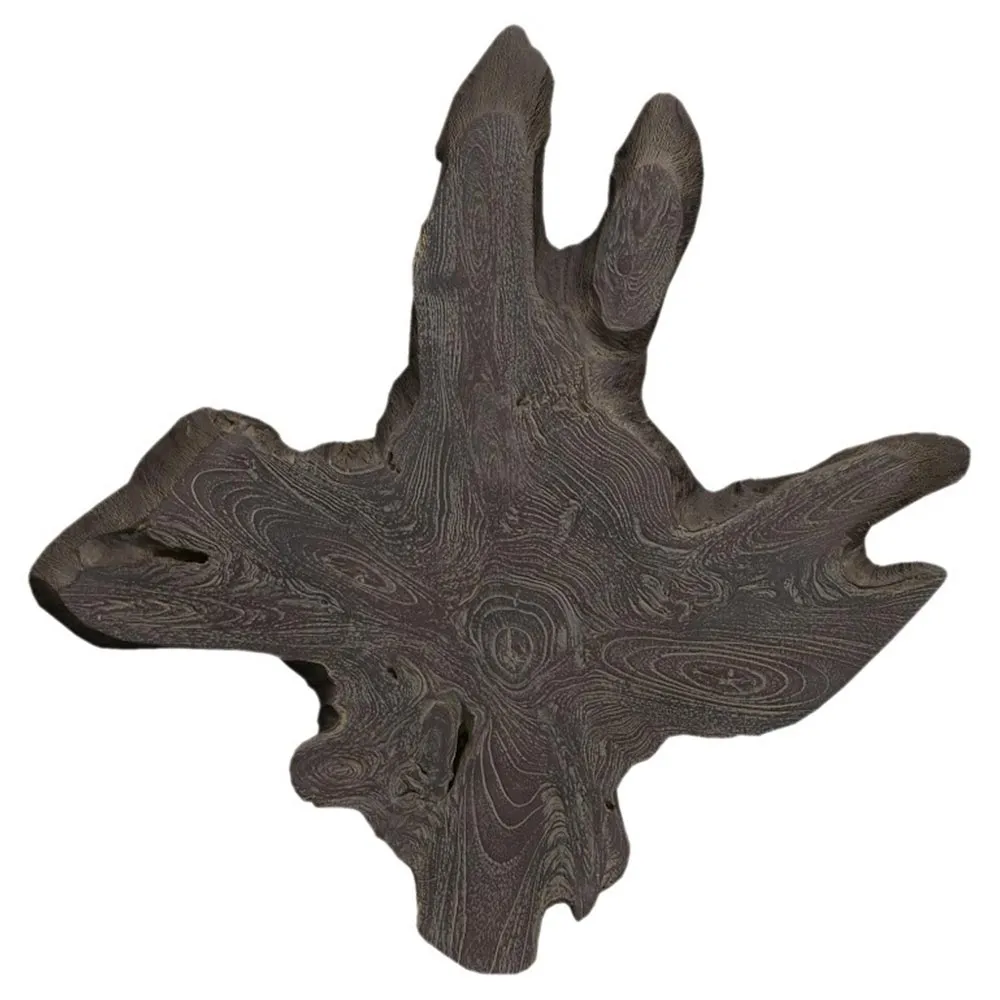 Marcello Slice Wall Sculpture - Dark Grey, Teak Wood