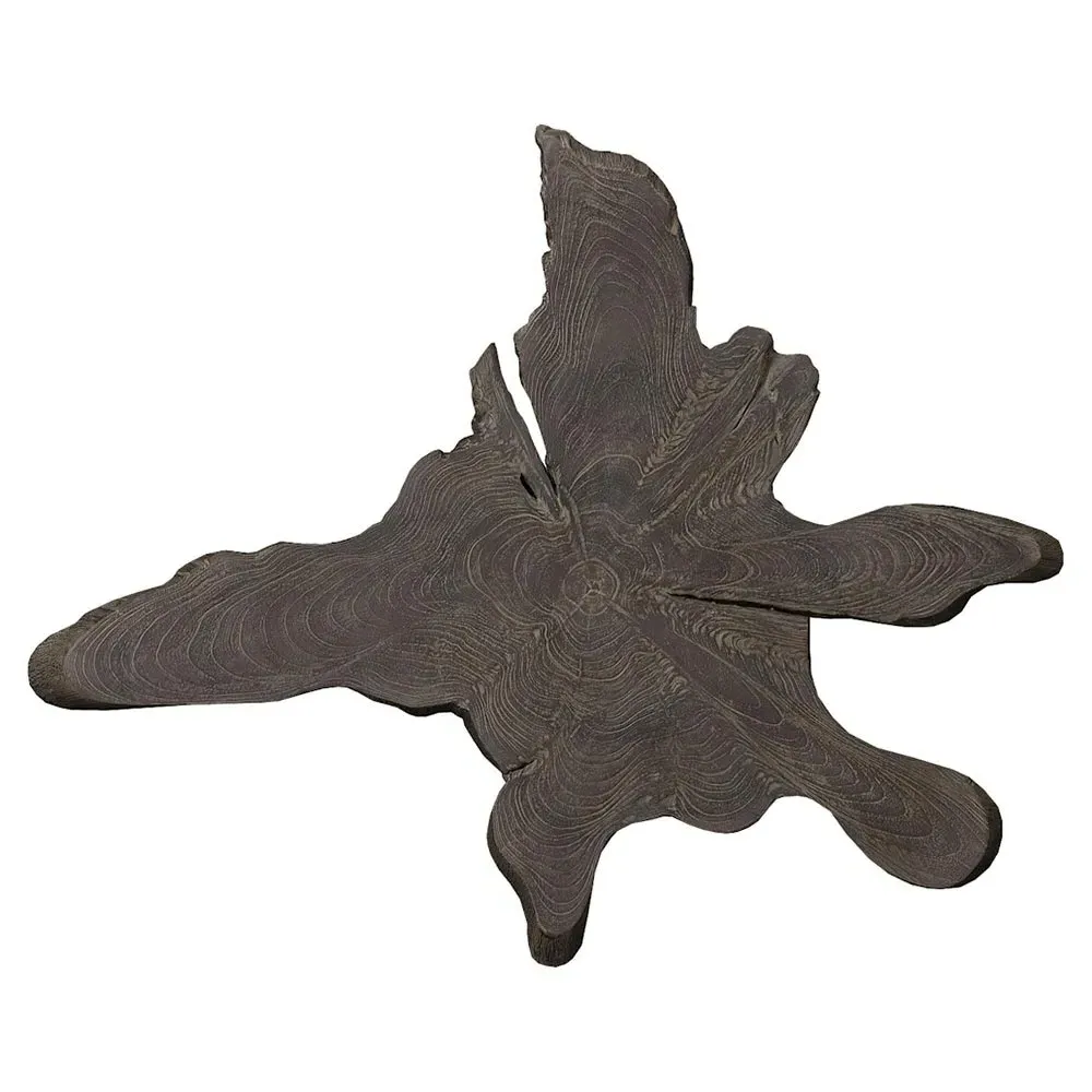 Marcello Wall Sculpture - Dark Grey, Teak Wood
