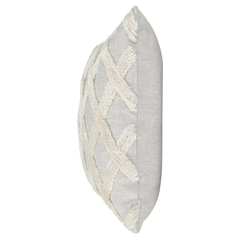 Marcie 22x22 Throw Pillow with Geometric Pattern - Natural, Linen