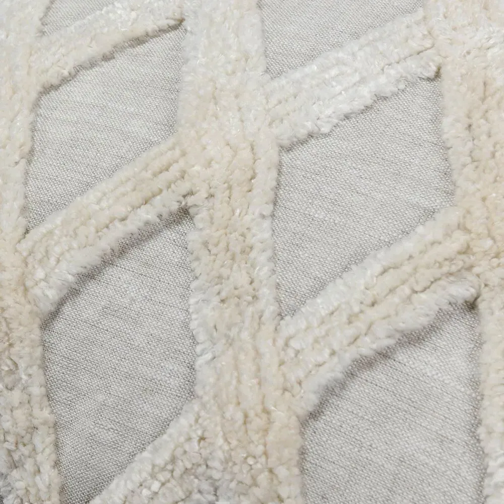 Marcie 22x22 Throw Pillow with Geometric Pattern - Natural, Linen