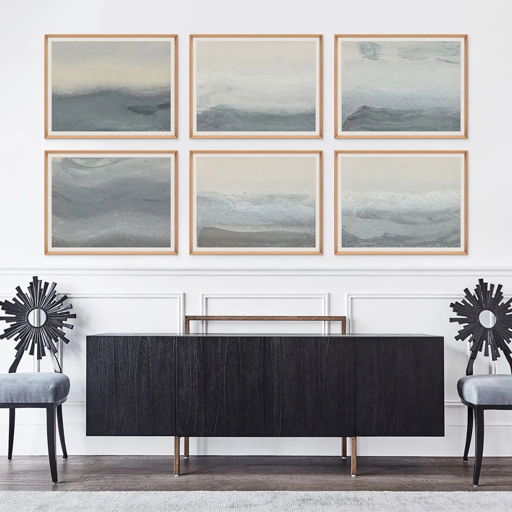 Marco Abstract Landscape III Framed Painting - Brown, Wood