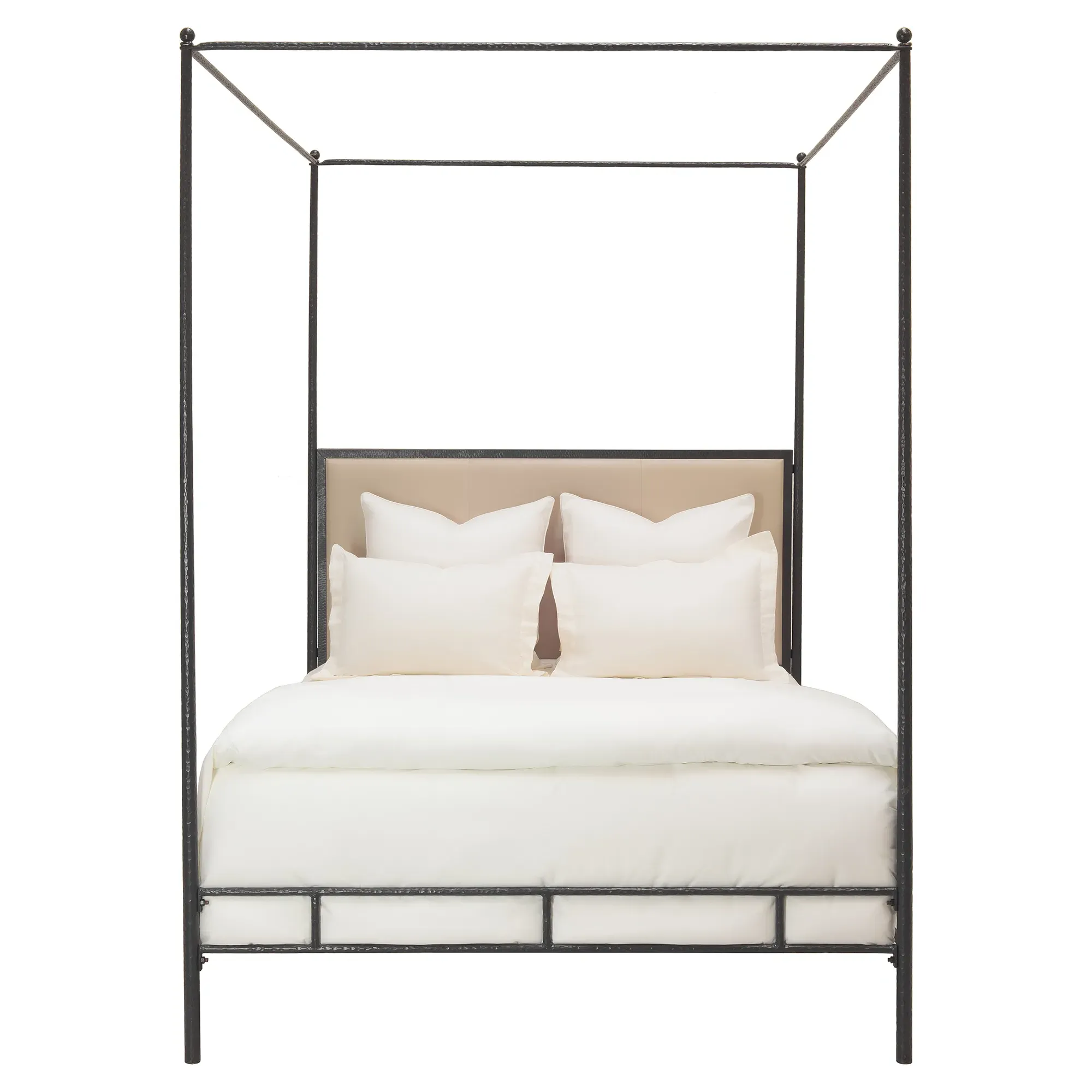 Marco Queen Size Canopy Bed - Bronze, Leather image