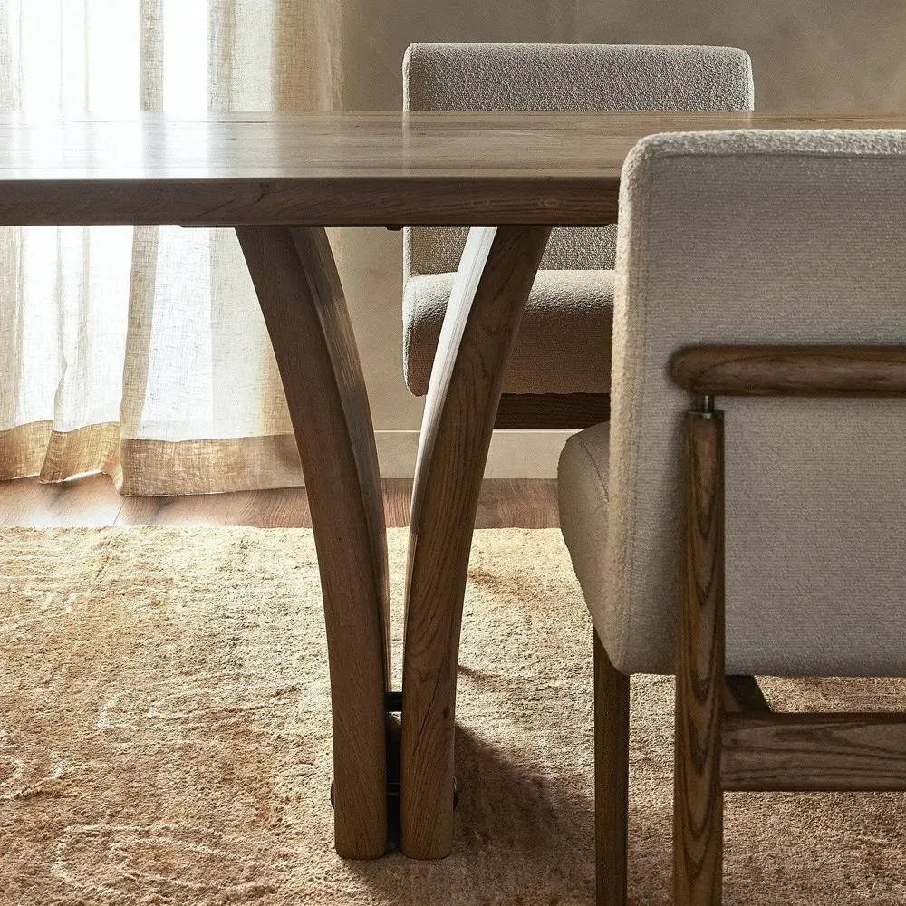 Marcon Rectangular Dining Table - Brown, Reclaimed Oak