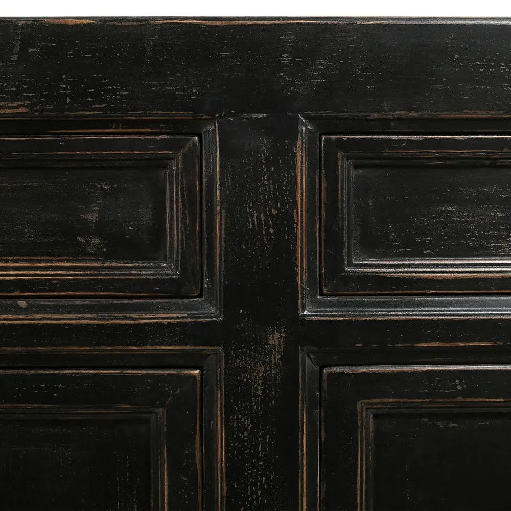 Marcus Sideboard - Distressed Black, Pine Wood