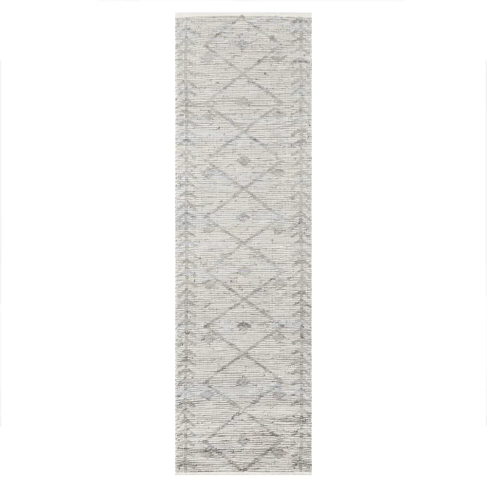 Mardox Geometric Patterned Rug - Grey, Leather image