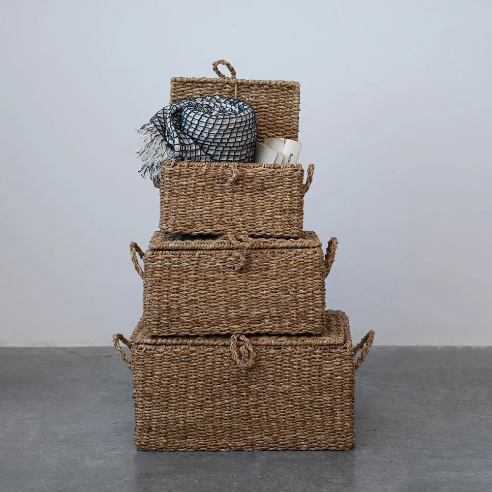 Maren Woven Decorative Basket Set - Natural, Seagrass